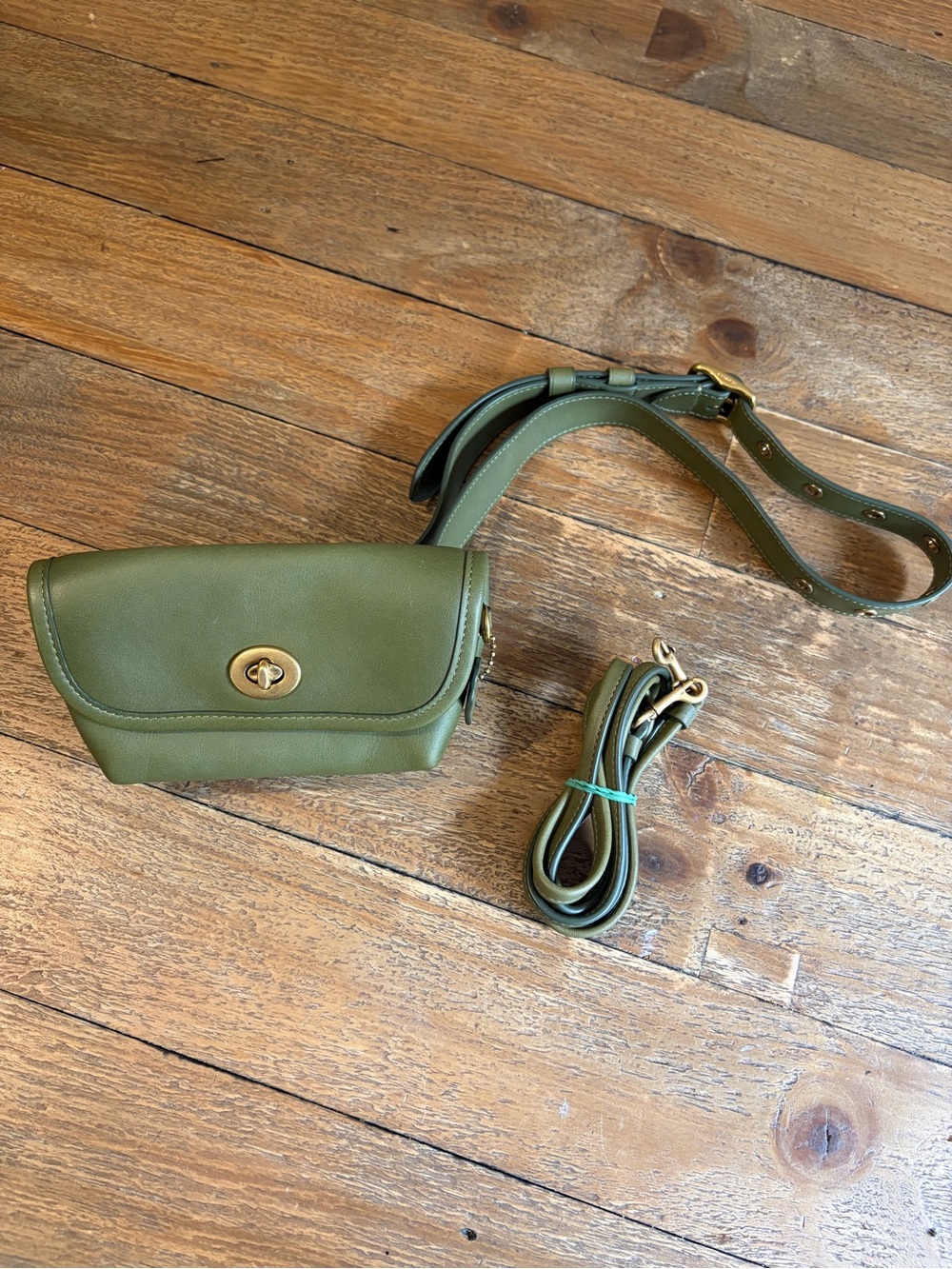 Coach limited edition turn lock belt bag in olive green